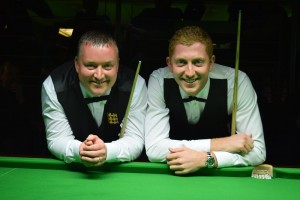 Wayne Cooper, pictured (left) shared frames with Gyles Behbood in the Yorkshire Inter-District League in what was a re-run of their county final